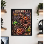 Cuadro Resident Evil 2 G-virus Game Playstation Videojuego Marco Negro