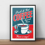 Set 2 Cuadros Café Retro Pop Art Frases Cocina Cafeteria