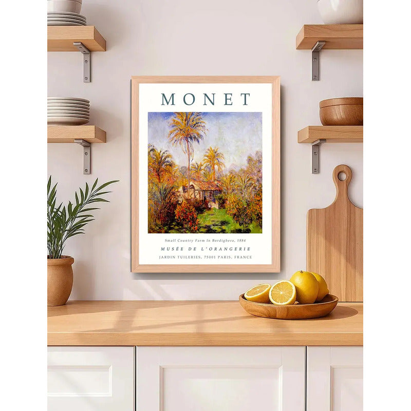 Cuadro Dormitorio Living Monet Granja Bordighera Marco Oak Marco Marrón Claro