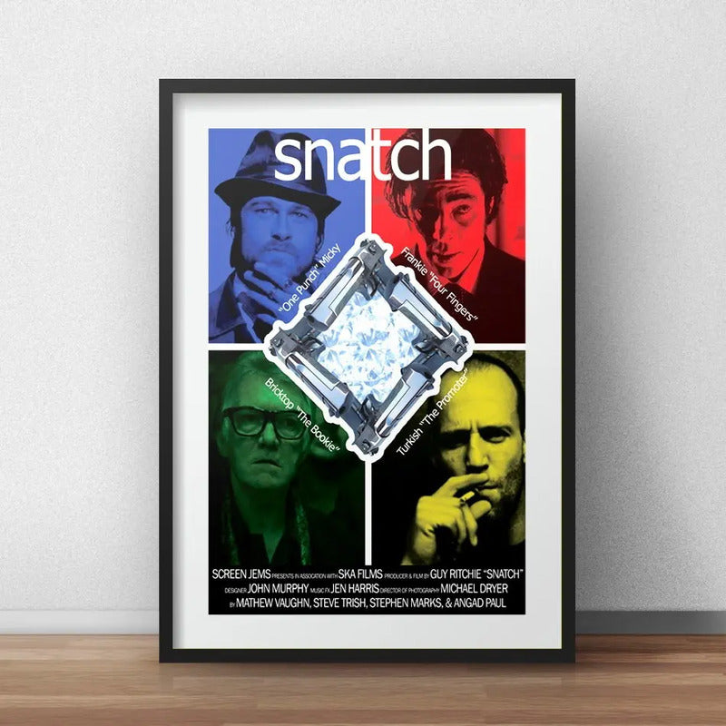 Cuadro Snatch Cerdos Y Diamantes Pelicula Arte Con Paspartú Marco Negro