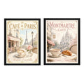 Set 2 Cuadros Café Paris Retro Parisino Decora Cocina Living Marco Negro