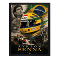Cuadro Senna Formula 1 Auto Casco Icónico Amarillo Y Verde Marco Negro
