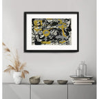 Cuadro Jackson Pollock Abstracto Brs1 53x43cm Con Paspartú Marco Negro