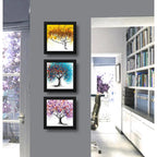 Set 3 Cuadros Árboles Coloridos Botanico Arte Decoracion