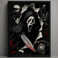 Cuadro Scream Grita Ghostface Pelicula Terror Efecto 3d Marco Negro
