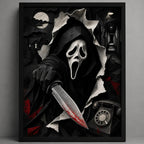 Cuadro Scream Grita Ghostface Pelicula Terror Efecto 3d Marco Negro