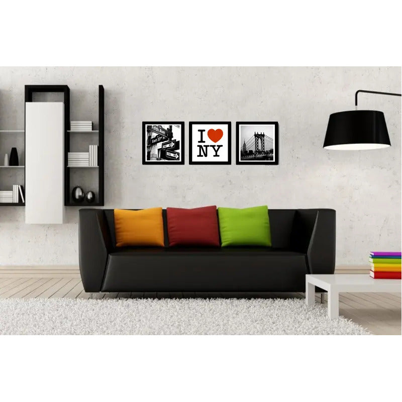 Set 3 Cuadros Love Ny Nueva York Blanco Y Negro Decoracion