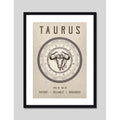 Cuadro Tauro Signo Astrologia Horoscopo Zodiaco Decoracion Marco Negro