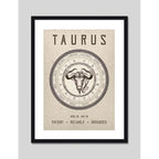Cuadro Tauro Signo Astrologia Horoscopo Zodiaco Decoracion Marco Negro