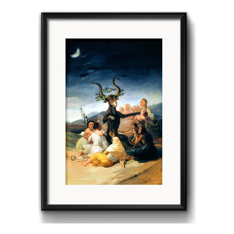 Cuadro Francisco De Goya El Aquelarre Con Paspartú Marco Negro