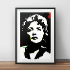Cuadro Edith Piaf La Vie En Rose Decoracion Con Paspartú Marco Negro