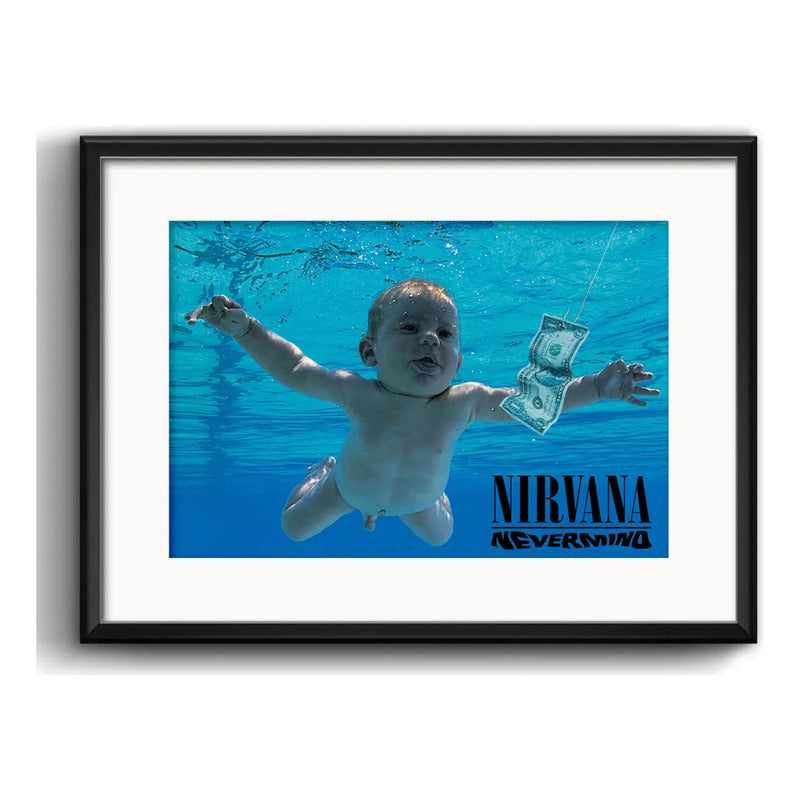 Cuadro Nirvana Nevermind Album Rock Musica Con Paspartú Marco Negro