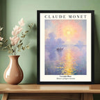 Cuadro Dormitorio Living Claude Monet Bruma De Lavanda Arte Marco Negro