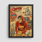 Cuadro Chapulin Colorado Heroe Comics Retro Chavo Serie Marco Negro