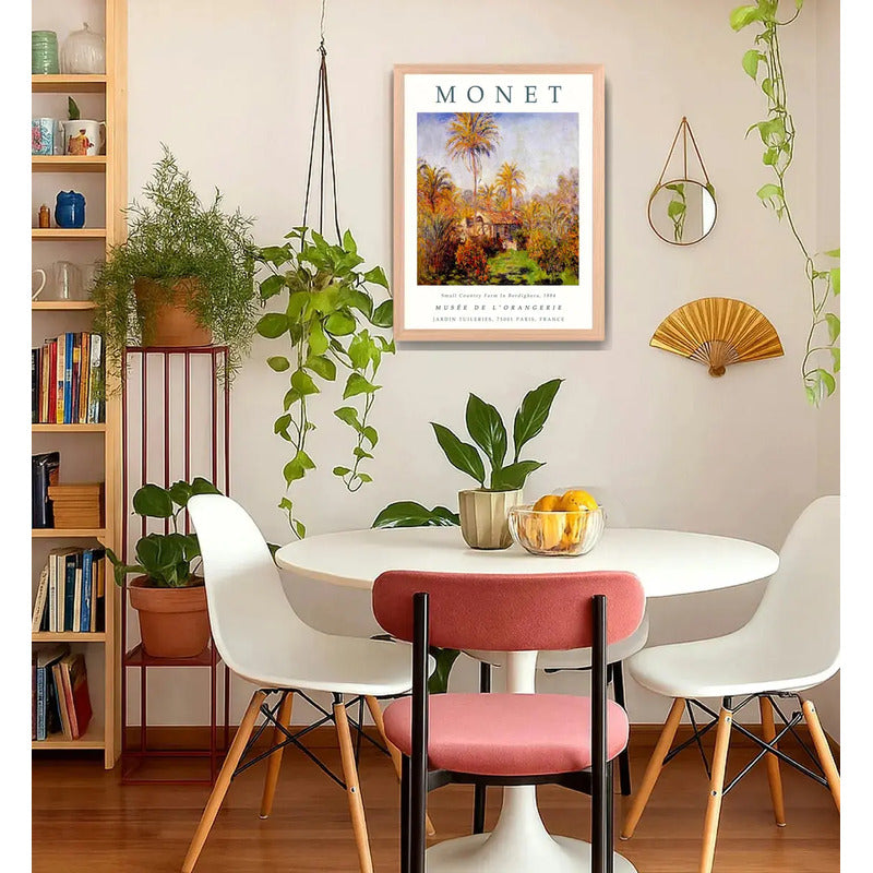 Cuadro Dormitorio Living Monet Granja Bordighera Marco Oak Marco Marrón Claro