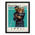 Cuadro Lewis Hamilton Signature Formula 1 Auto Carrera F1 Marco Negro