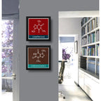 Set 2 Cuadros Formula Quimica Café Chocolate Cocina Arte