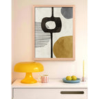 Cuadro Dormitorio Living Boho Abstracto Tonos Terrosos Oak Marco Marrón Claro