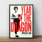 Cuadro Bruce Lee Kung Fu Arte Marcial Dragon Gym Decoracion Marco Negro