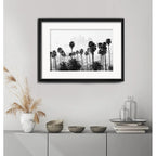 Cuadro Los Angeles En Blanco Y Negro 53x43cm Con Paspartú Marco Negro