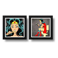 Set 2 Cuadros Mujer Maravilla Baño Superhéroe Comics Decor