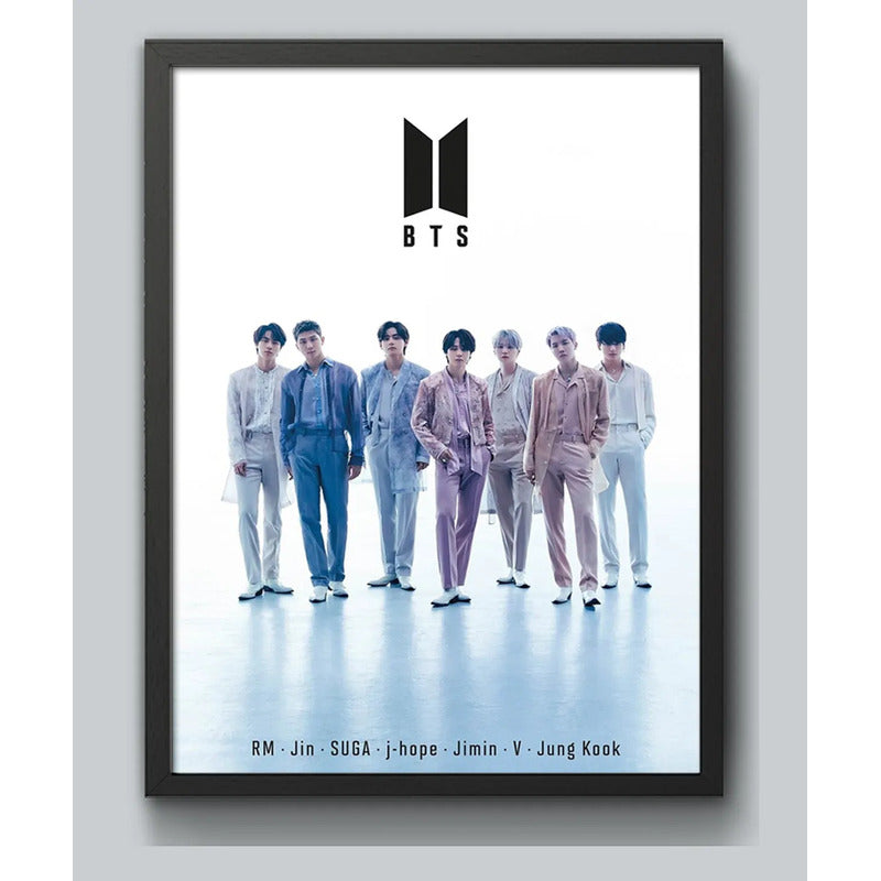 Cuadro Bts K-pop Boy Band Surcoreana Corea Musica Pop Arte 1 Marco Negro