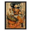 Cuadro Goku Cocinando Ramen Comida Arte Japones Cocina Anime Marco Negro