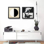 Set 2 Cuadros Hilma Af Klint Abstracto Buda Cisne 33x33cm Marco Negro
