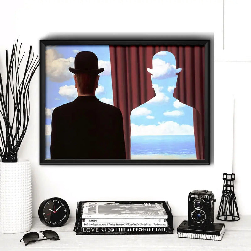 Cuadro Magritte Pinturas Surrealismo Arte Obras Decoracion Man In Bowler Hat Marco Negro