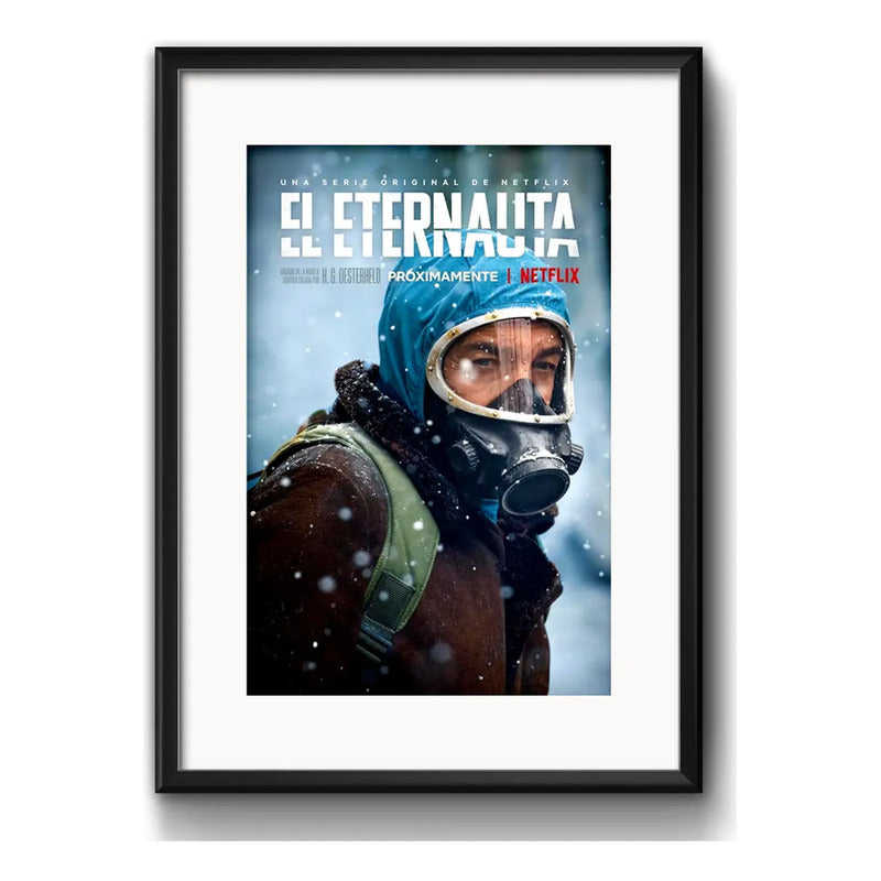 Cuadro El Eternauta Serie Argentina Ficción Con Paspartú Modelo 2 Negro