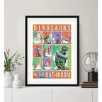 Cuadro Dinosaurios Bano Banera Art Dinosaur World Decoracion Dinosaurios Baño 2 Marco Negro