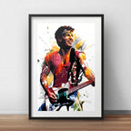 Cuadro Bruce Springsteen Pop Art Rock Decoracion C/ Paspartú Marco Negro