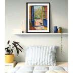 Cuadro Dormitorio Living Matisse Gato Puerta Azul Arte Marco Negro