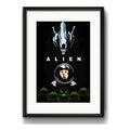 Cuadro Alien Octavo Pasajero Minimalista Cine Con Paspartú Marco Negro