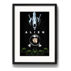 Cuadro Alien Octavo Pasajero Minimalista Cine Con Paspartú Marco Negro