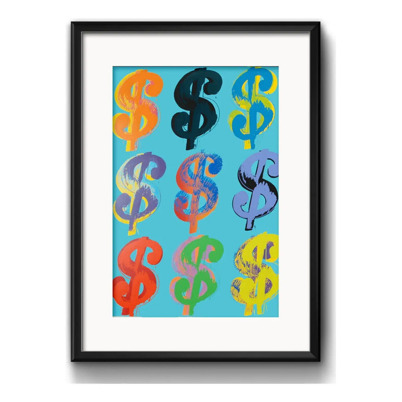 Cuadro Andy Warhol Pop Art Dinero Decoracion Con Paspartu