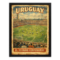 Cuadro Estadio Centenario Futbol Montevideo Uruguay Retro Marco Negro