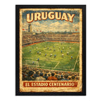 Cuadro Estadio Centenario Futbol Montevideo Uruguay Retro Marco Negro