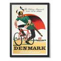 Cuadro Carrera Bicicleta Retro Vintage Bike Ciclismo Afiche Denmark The Viking Pageants 1936 Negro