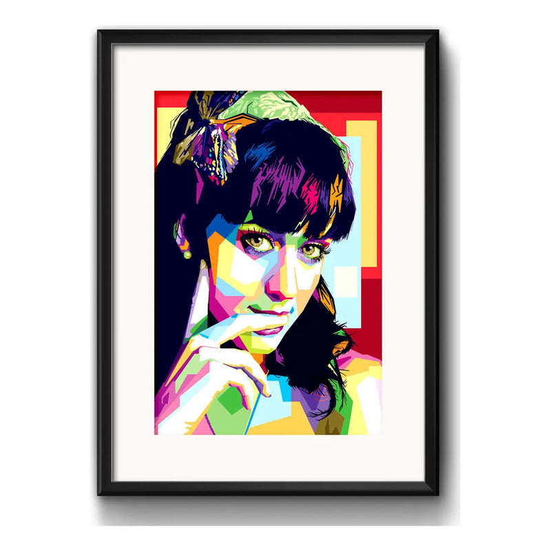 Cuadro Katy Perry Pop Art Musica Decoracion Con Paspartú Marco Negro