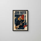 Cuadro John Mayer Music Guitar Live Rock Pop Guitarrista Marco Negro