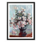 Cuadro Claude Monet Crisantemos Flores Arte Decoracion Marco Negro