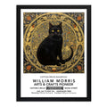 Cuadro Gato Negro Hojas William Morris Arte Decoracion Marco Negro