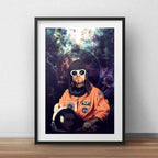 Cuadro Kurt Cobain Astronauta Nirvana Rock Con Paspartú Marco Negro