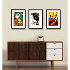Set 3 Cuadros Living Joan Miró Arte Decoracion Con Paspartu Miró Collection 2 Con Marco Negro