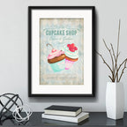 Cuadro Bake Frase Chef Cocina Cupcakes 2 Bakery Con Paspartu Marco Negro