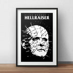 Cuadro Hellraiser Clive Barker Terror Pelicula Con Paspartú Marco Negro