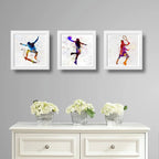 Set 3 Cuadros Skate Basket Tenis Pop Art Club Gym Deportes