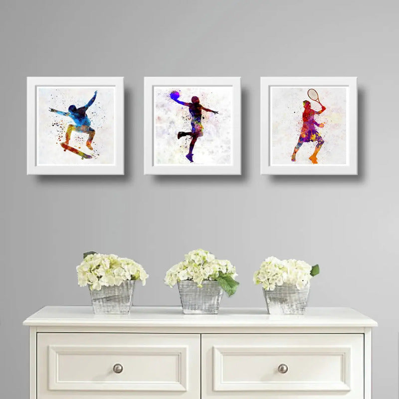 Set 3 Cuadros Skate Basket Tenis Pop Art Club Gym Deportes