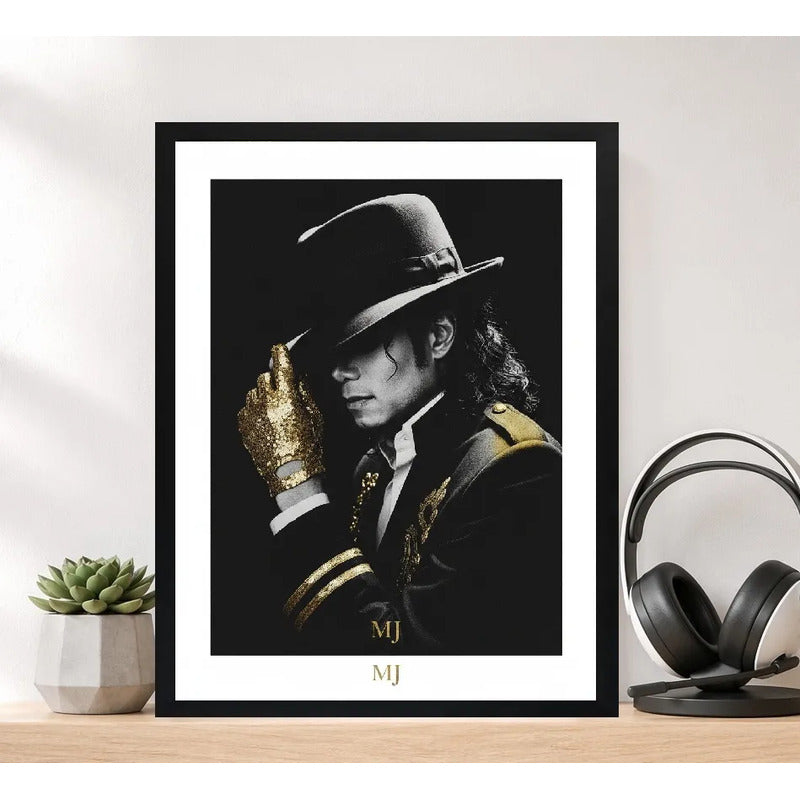 Cuadro Michael Jackson El Rey Del Pop Musica Rock Arte Marco Negro